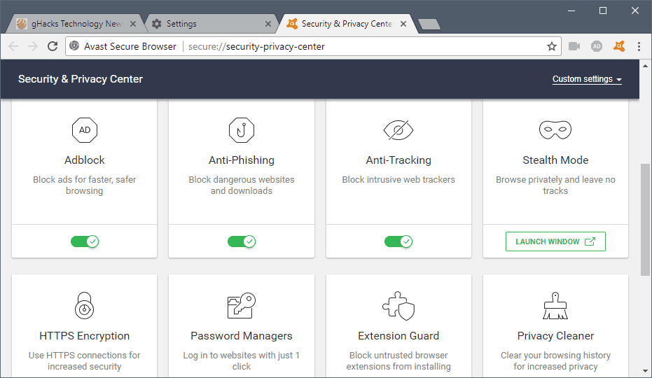 disable avast browser update
