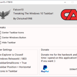 falcon x taskbar