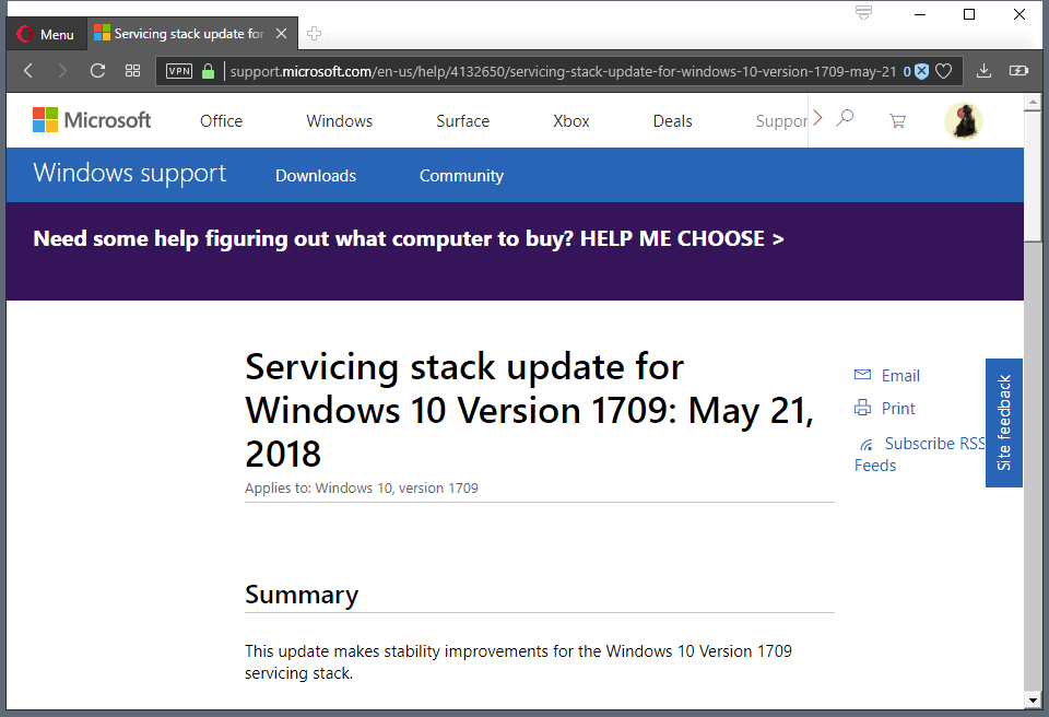 servicing stack update