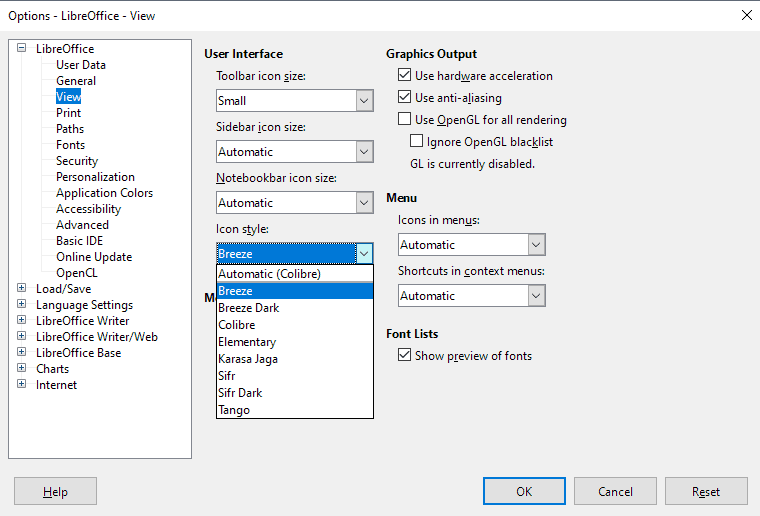 libreoffice icon style