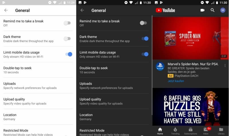 youtube apk mirror mode dark YouTube dark app   in Tech the theme gHacks Android the Enable News